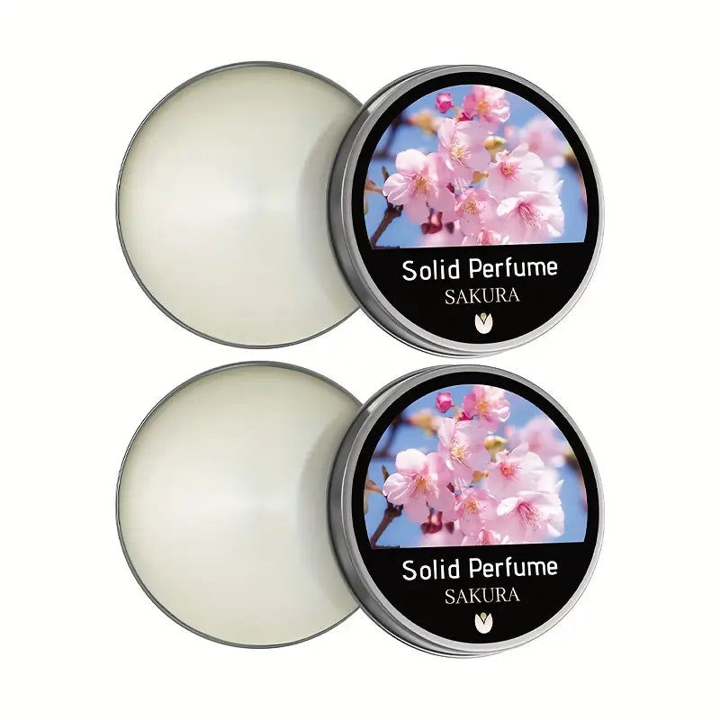 Bálsamo de perfume sólido Sakura - Fragancia de flor de cerezo, crema sin alcohol, fragancia floral fresca